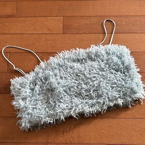 Zara Fuzzy Gray Crop Top